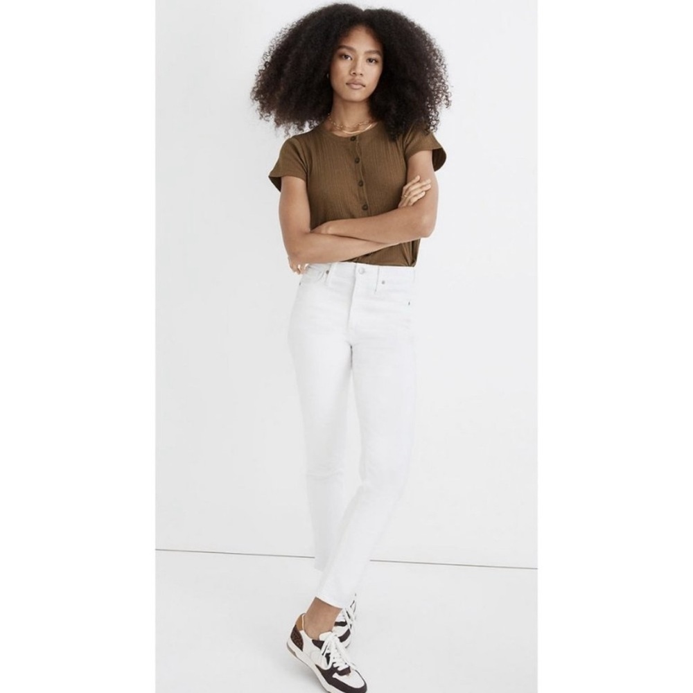 NWT Madewell Stovepipe White Straight Leg Skinny Jeans